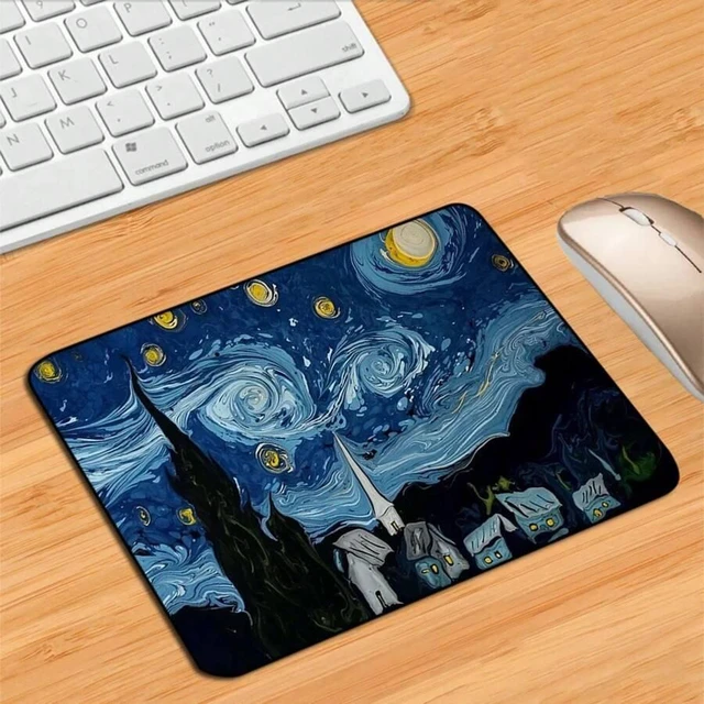 Alt view image 3 of 7 - Bks Anime Van Gogh Mouse Pad Large Gaming Desk Mat Non-Slip Rubber Base for PC Laptop Keyboard