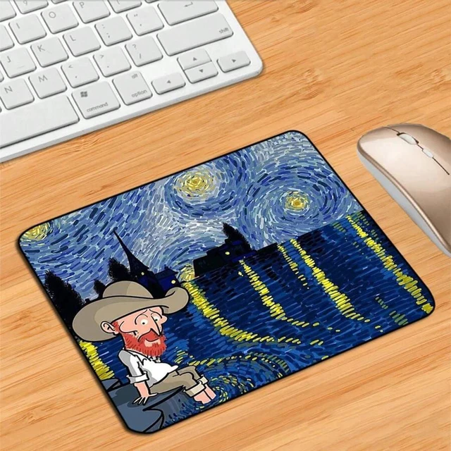 Alt view image 6 of 7 - Bks Anime Van Gogh Mouse Pad Large Gaming Desk Mat Non-Slip Rubber Base for PC Laptop Keyboard
