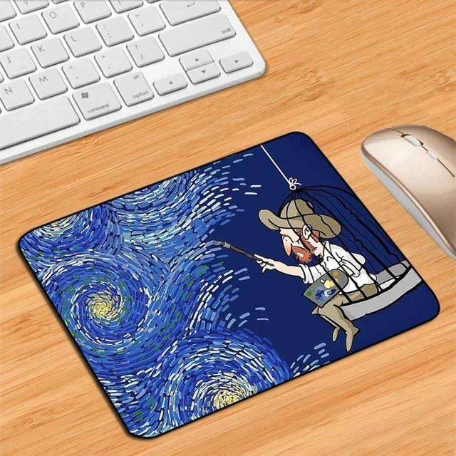 Alt view image 7 of 7 - Bks Anime Van Gogh Mouse Pad Large Gaming Desk Mat Non-Slip Rubber Base for PC Laptop Keyboard