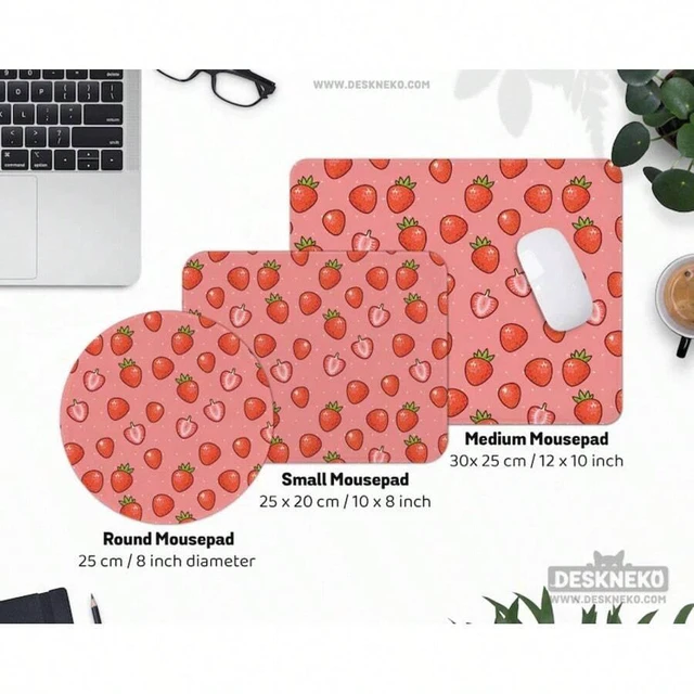 Alt view image 7 of 7 - Bks Strawberry Mouse Pad Keyboard Wrist Rest Ergonomic With Support Kawaii Pink Anime Aesthetic Cute Desk Mat Decor Accessories Office Desk