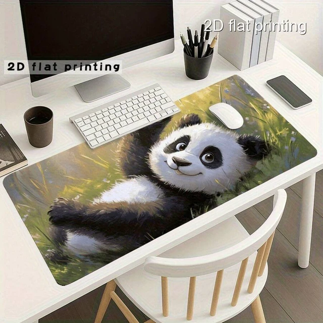 Alt view image 5 of 7 - Bks Large Panda Print Desk Mat Non-Slip Rubber Base Waterproof Wear-Resistant Smooth Surface Keyboard Mouse Pad for Office Home