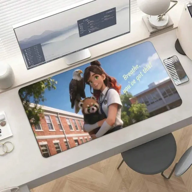 Alt view image 3 of 7 - Bks Large Desk Mat Mouse Pad, Anime Office Workspace Decor, Kawaii WFH Accessory, Cozy Coworker Gift, Smooth Surface for Gaming and Work