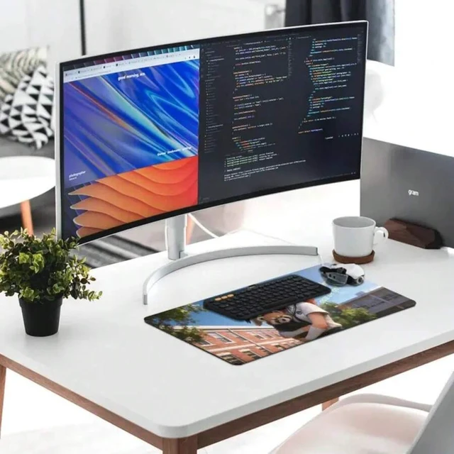 Alt view image 5 of 7 - Bks Large Desk Mat Mouse Pad, Anime Office Workspace Decor, Kawaii WFH Accessory, Cozy Coworker Gift, Smooth Surface for Gaming and Work