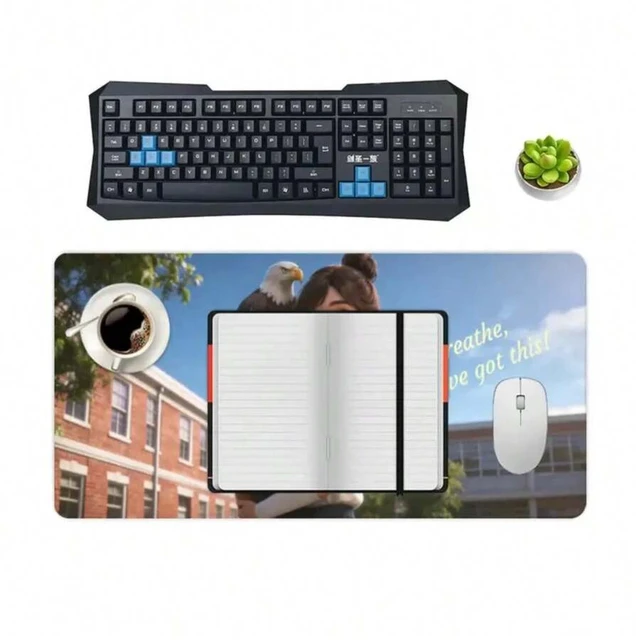 Alt view image 6 of 7 - Bks Large Desk Mat Mouse Pad, Anime Office Workspace Decor, Kawaii WFH Accessory, Cozy Coworker Gift, Smooth Surface for Gaming and Work