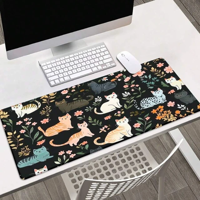 Alt view image 5 of 7 - Bks Cats In Night Mousepad Keyboard Gaming Accessories Office Computer PC Gamer Laptop Desk Mat Rubber Non Slip