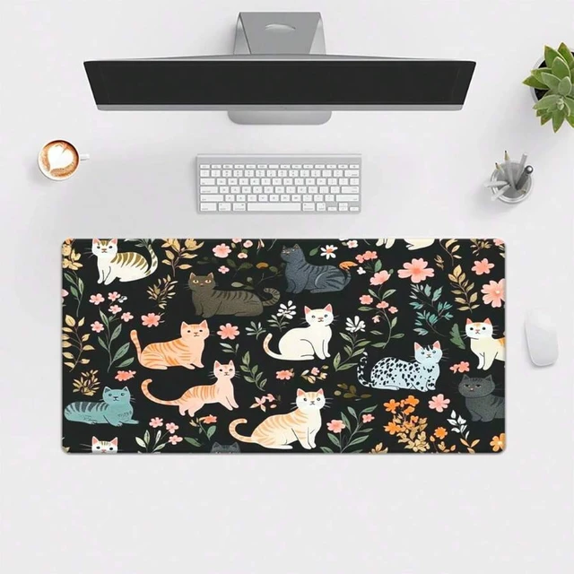 Alt view image 6 of 7 - Bks Cats In Night Mousepad Keyboard Gaming Accessories Office Computer PC Gamer Laptop Desk Mat Rubber Non Slip