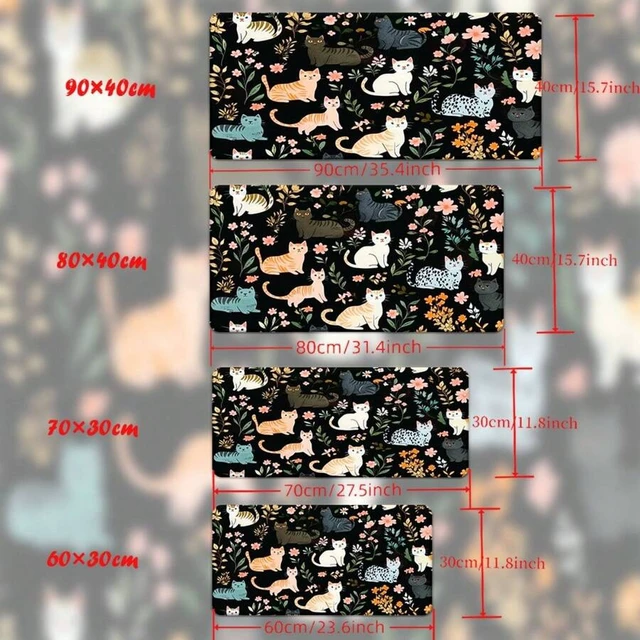 Alt view image 7 of 7 - Bks Cats In Night Mousepad Keyboard Gaming Accessories Office Computer PC Gamer Laptop Desk Mat Rubber Non Slip