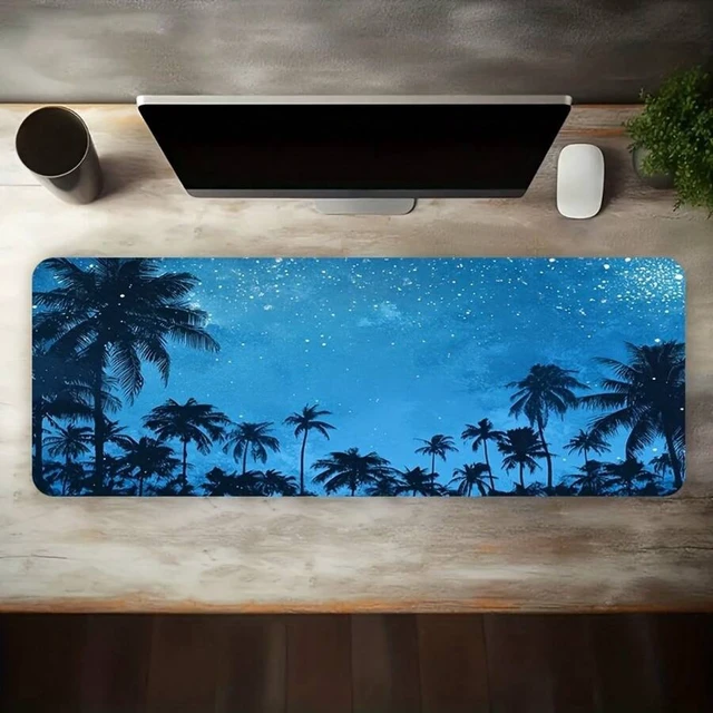 Alt view image 2 of 7 - Bks Large Desk Pad Mousepad with Stitched Edge Non-Slip Rubber Base Micro-Weave Cloth Surface for Office Gaming Computer Home