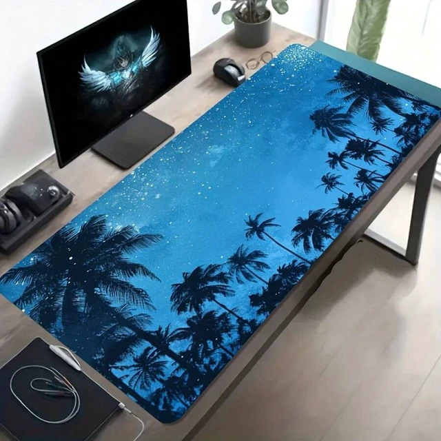 Alt view image 3 of 7 - Bks Large Desk Pad Mousepad with Stitched Edge Non-Slip Rubber Base Micro-Weave Cloth Surface for Office Gaming Computer Home
