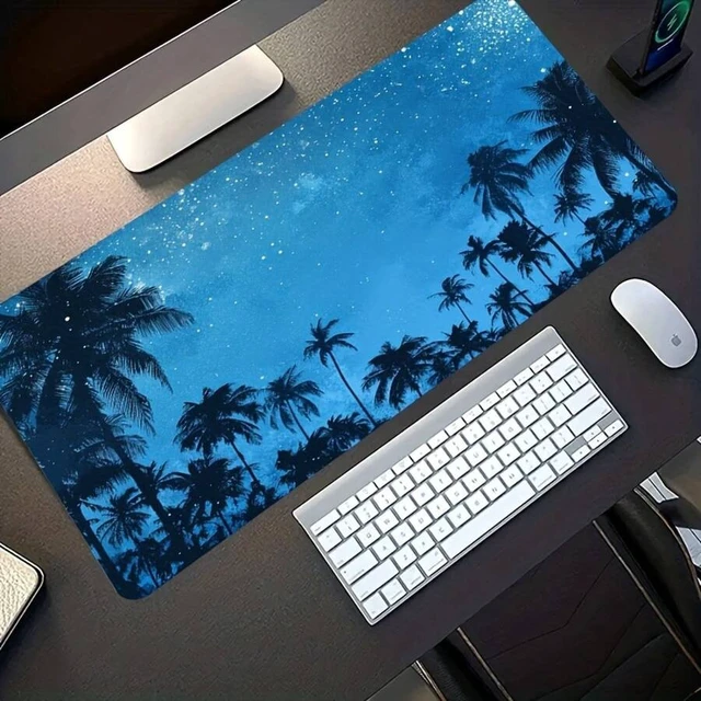 Alt view image 4 of 7 - Bks Large Desk Pad Mousepad with Stitched Edge Non-Slip Rubber Base Micro-Weave Cloth Surface for Office Gaming Computer Home