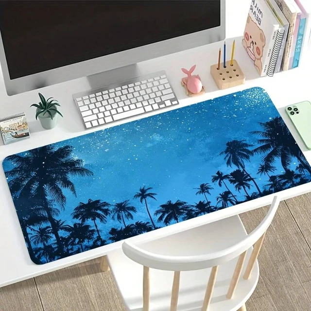 Alt view image 5 of 7 - Bks Large Desk Pad Mousepad with Stitched Edge Non-Slip Rubber Base Micro-Weave Cloth Surface for Office Gaming Computer Home