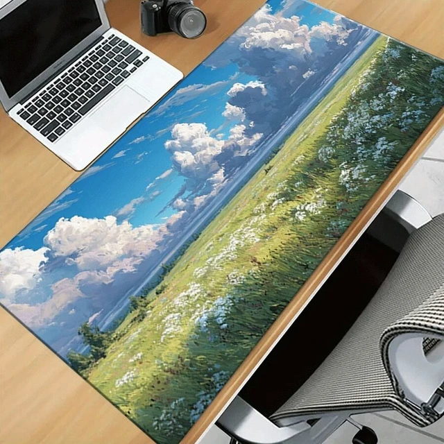 Alt view image 2 of 7 - Bks Large Mouse Pad Desk Mat Floral Cloudscape Pattern Non-Slip Rubber Base for PC Laptop Gaming Office