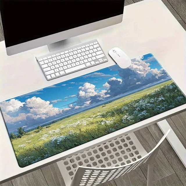 Alt view image 7 of 7 - Bks Large Mouse Pad Desk Mat Floral Cloudscape Pattern Non-Slip Rubber Base for PC Laptop Gaming Office