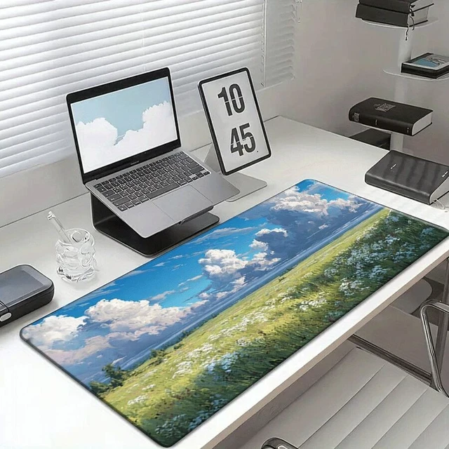 Alt view image 6 of 7 - Bks Large Mouse Pad Desk Mat Floral Cloudscape Pattern Non-Slip Rubber Base for PC Laptop Gaming Office