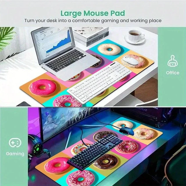 Alt view image 7 of 7 - Bks Extra Large Gaming Mouse Pad Desk Mat with Stitched Edges Non-Slip Rubber Base for PC Laptop Office Study Gift