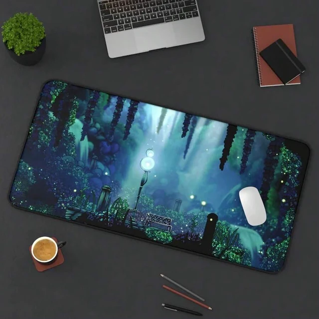 Main image of Bks Hollow Knight Greenpath Desk Mat, High-Quality Gaming Mouse Pad, Hallownest Design, Non-Slip Rubber Base, Waterproof Surface