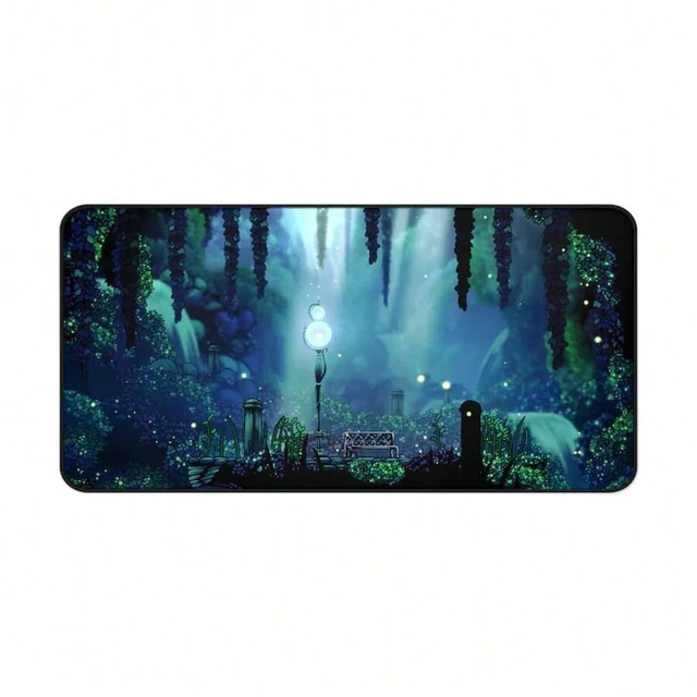 Alt view image 3 of 7 - Bks Hollow Knight Greenpath Desk Mat, High-Quality Gaming Mouse Pad, Hallownest Design, Non-Slip Rubber Base, Waterproof Surface