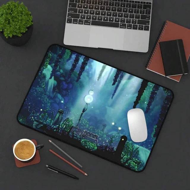 Alt view image 6 of 7 - Bks Hollow Knight Greenpath Desk Mat, High-Quality Gaming Mouse Pad, Hallownest Design, Non-Slip Rubber Base, Waterproof Surface