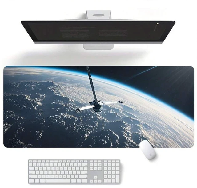 Main image of Bks Extra Large Space Station Gaming Mouse Pad Desk Mat Non-Slip Rubber Base Waterproof Micro-Weave Cloth Surface for Laptop and PC