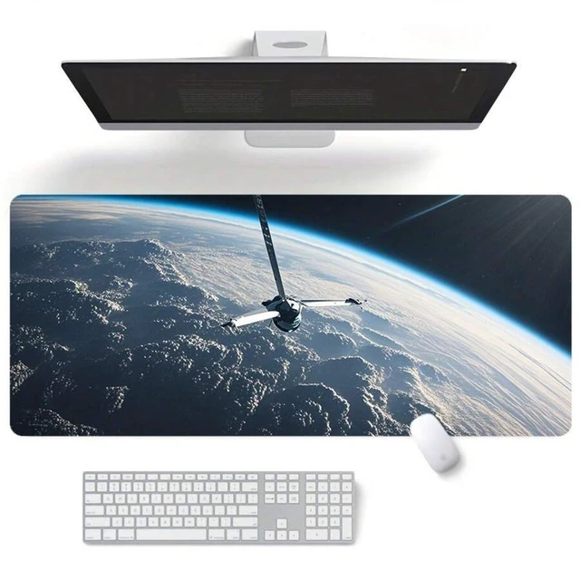 Alt view image 2 of 7 - Bks Extra Large Space Station Gaming Mouse Pad Desk Mat Non-Slip Rubber Base Waterproof Micro-Weave Cloth Surface for Laptop and PC