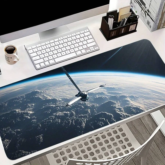 Alt view image 3 of 7 - Bks Extra Large Space Station Gaming Mouse Pad Desk Mat Non-Slip Rubber Base Waterproof Micro-Weave Cloth Surface for Laptop and PC