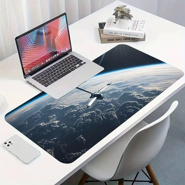 Alt view image 5 of 7 - Bks Extra Large Space Station Gaming Mouse Pad Desk Mat Non-Slip Rubber Base Waterproof Micro-Weave Cloth Surface for Laptop and PC
