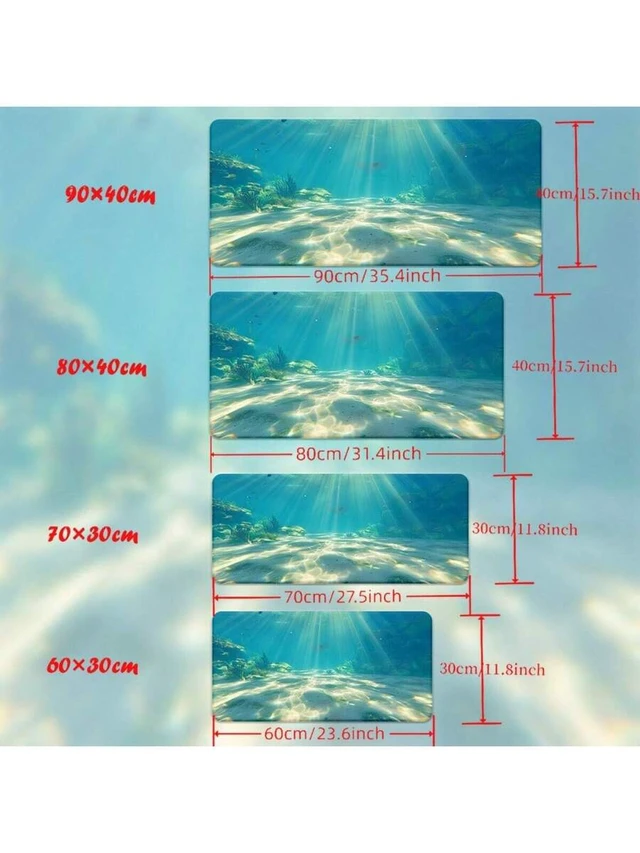 Alt view image 6 of 7 - Bks XXL Underwater Ocean Scene Mouse Pad With Sunlight Rays Coral Reefs Design Non-Slip Rubber Base Large Gaming Office Desk Mat For PC Computer Laptop Multi-Functional Workspace Decor Vivid Color Pri