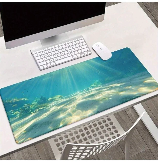 Main image of Bks XXL Underwater Ocean Scene Mouse Pad With Sunlight Rays Coral Reefs Design Non-Slip Rubber Base Large Gaming Office Desk Mat For PC Computer Laptop Multi-Functional Workspace Decor Vivid Color Pri