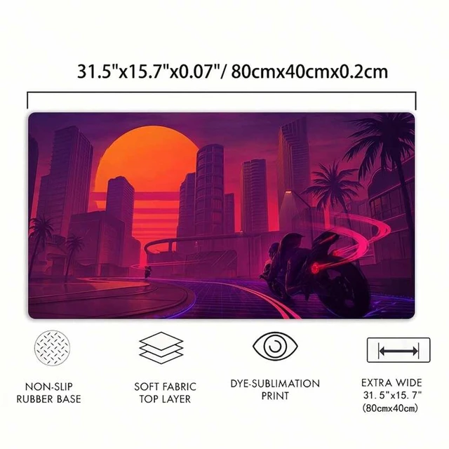 Alt view image 4 of 4 - Bks Large Mouse Pad Desk Mat with Nonslip Base, High-Definition Printed Design for Gaming and Office Use