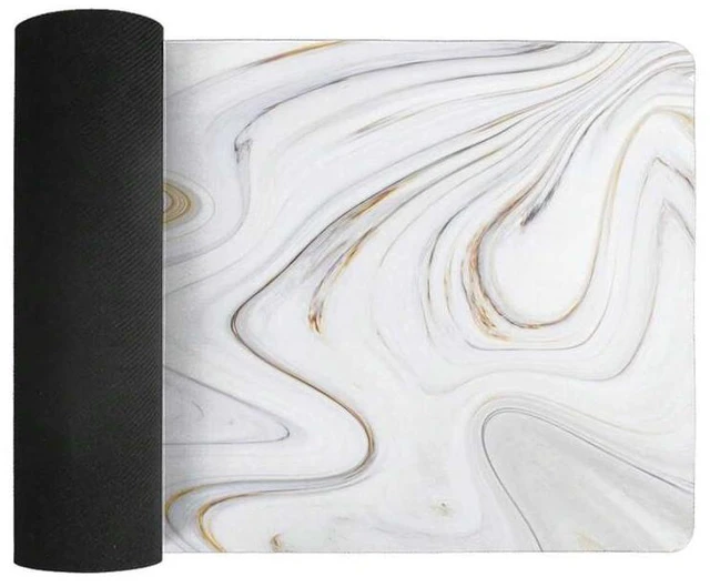 Alt view image 6 of 7 - Bks White Marble Extended XL Desk Mat 15.7 X 31.5 Inch, Non-Slip Base Gaming Mouse Pad, Functional Office Desk Accessory