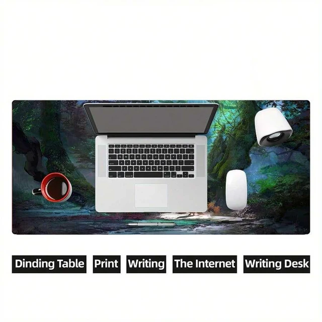 Alt view image 7 of 7 - Bks Large Gaming Mouse Pad, Anti-Slip Rubber Base, Forest Woman Design, Keyboard-Friendly Surface, Washable Mat for PC Laptop Office Home