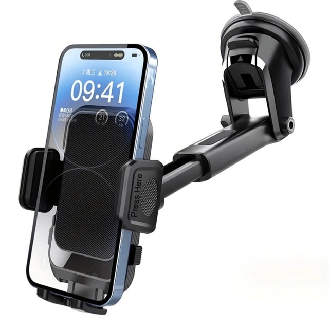 Alt view image 3 of 7 - Bks 360° Rotatable Dashboard Car Phone Holder, 270° Swivel Head, Flexible PVC Material, Universal Mount for iPhone Android Smartphones