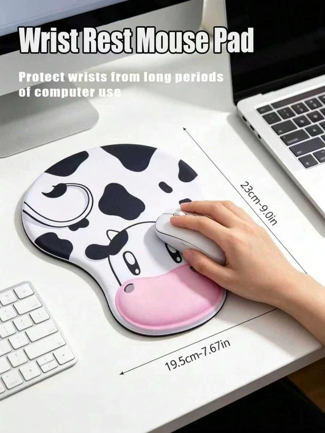 Main image of Bks Cute Cartoon Sheep Silicone Mouse Pad With Wrist Support 3D Effect Back To School Gaming Desk Accessories Office Supplies