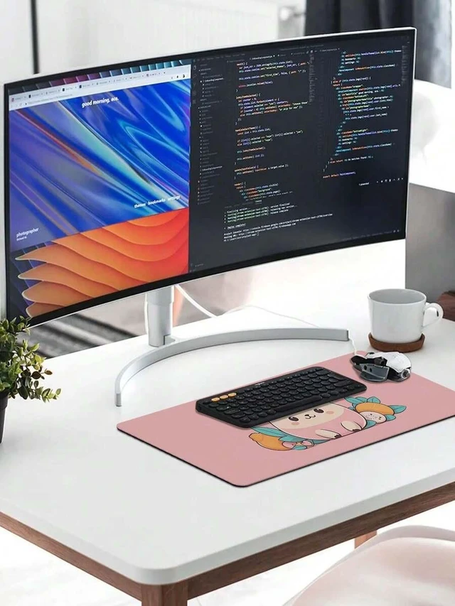 Alt view image 3 of 6 - Bks XXL Large Gaming Mouse Pad Non-Slip Rubber Base Extended Keyboard Mat 35.43 X 15.75 Inch for Desk Office