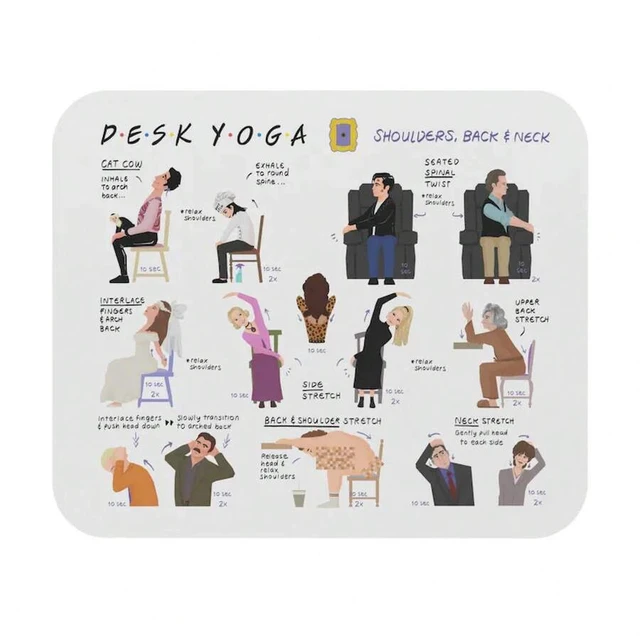 Alt view image 2 of 5 - Bks Desk Yoga Mouse Pad Shoulders Back Neck White Friends Edition
