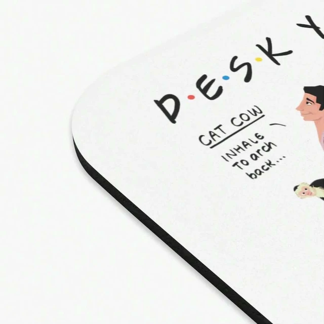 Alt view image 3 of 5 - Bks Desk Yoga Mouse Pad Shoulders Back Neck White Friends Edition