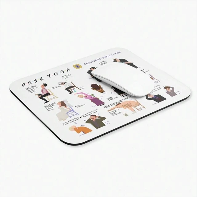 Alt view image 4 of 5 - Bks Desk Yoga Mouse Pad Shoulders Back Neck White Friends Edition