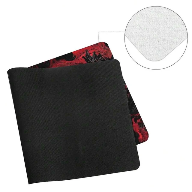 Alt view image 4 of 7 - Bks Gothic Flame Cool Red & Black Extended Large Desk Mat 31.5x15.75 In, Gaming Mouse Pad With Non-Slip Base, Stylish Functional Desk Decor