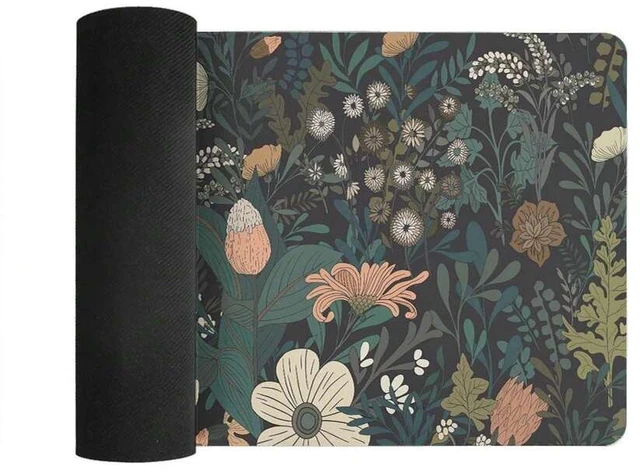 Alt view image 6 of 7 - Bks Plants And Flowers Extended Large Desk Mat & Gaming Mouse Pad 31.5x15.75 In, Non-Slip Base, Functional Office Desk Accessory