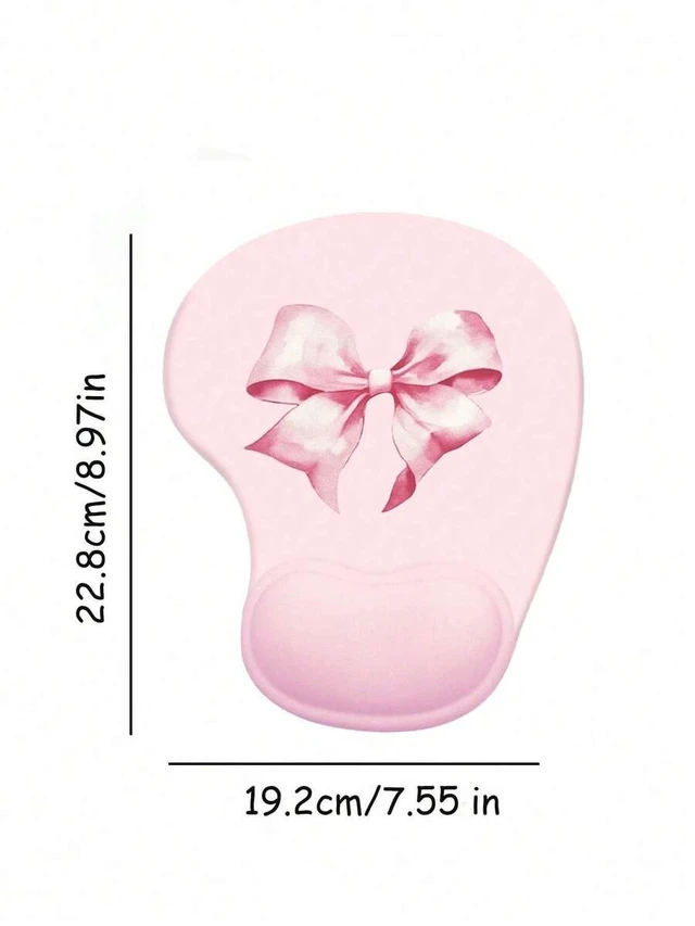 Alt view image 3 of 7 - Bks Pink Bow Mouse Pad, Thick Soft Gel Wrist Rest, Gaming Office Desk Accessories, Back to School Supplies