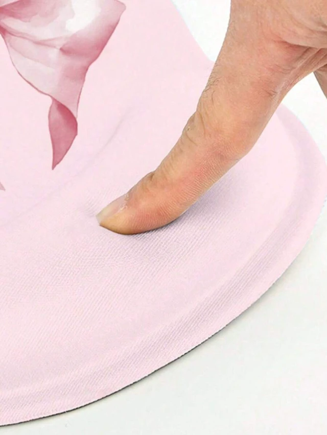 Alt view image 4 of 7 - Bks Pink Bow Mouse Pad, Thick Soft Gel Wrist Rest, Gaming Office Desk Accessories, Back to School Supplies
