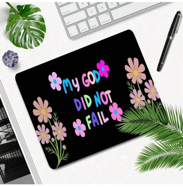 Alt view image 6 of 7 - Bks Floral Pattern Desk Mat, Large Mouse Pad with Rubber Base, Stitched Edge Anti-Slip, Extra Large Gaming Accessory for Office and Home