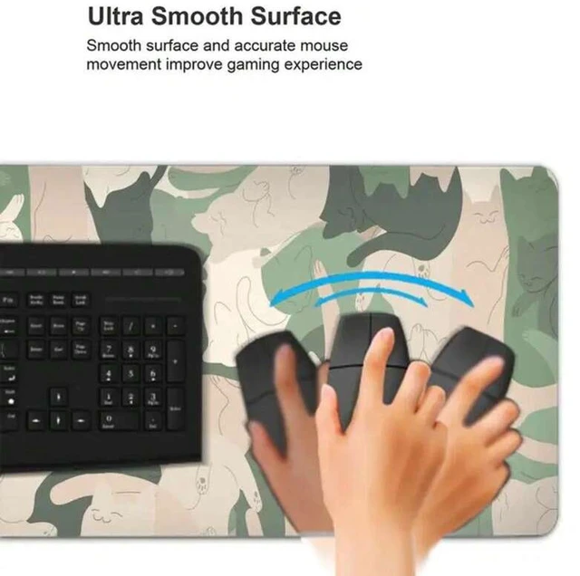 Alt view image 5 of 7 - Bks Large Gaming Mouse Pad Non-Slip Rubber Base Polyester Desk Mat for Laptop PC Office Sage