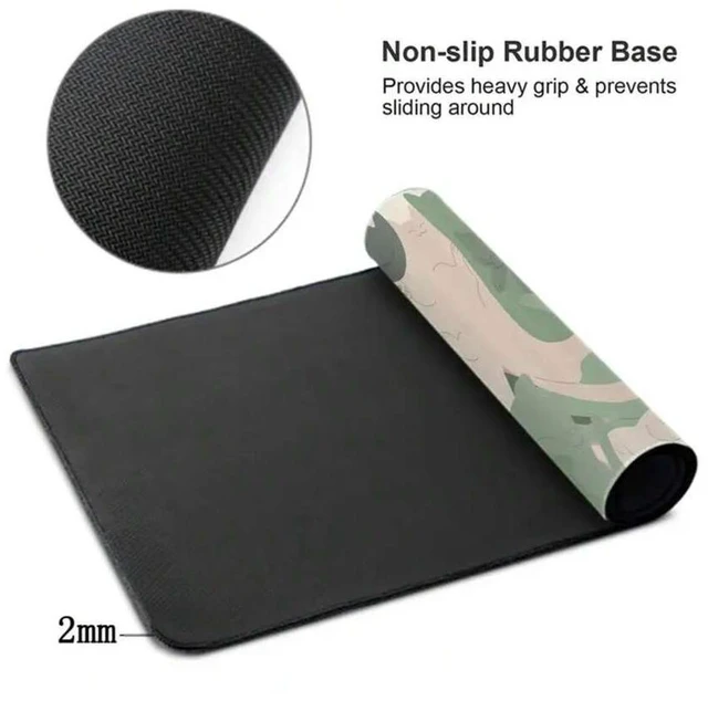 Alt view image 6 of 7 - Bks Large Gaming Mouse Pad Non-Slip Rubber Base Polyester Desk Mat for Laptop PC Office Sage