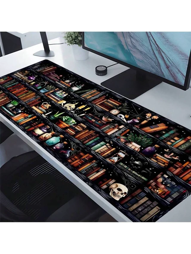 Alt view image 4 of 7 - Bks XL Mouse Pad Art Design Desk Mat Non-Slip Rubber Base Stitched Edge Gaming Keyboard Pad for Office Home