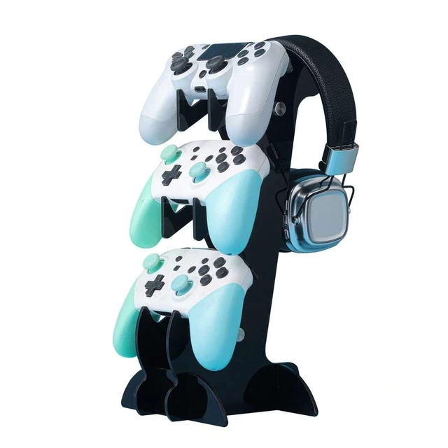 Alt view image 2 of 7 - Bks 3-Layer Acrylic Controller Stand & Headphone Holder Game Accessory Storage Organizer Universal