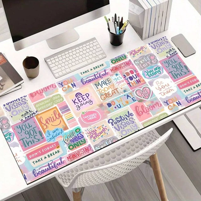 Alt view image 3 of 6 - Bks Extra Large Gaming Mouse Pad Graffiti Design Non-Slip Rubber Base Washable Durable Mat for Desk Office Esports Setup