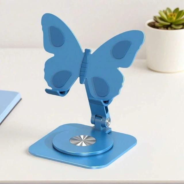 Alt view image 7 of 7 - Bks 360 Rotating Foldable Phone Stand Aluminum Alloy Desktop Holder for Desk Video Watching