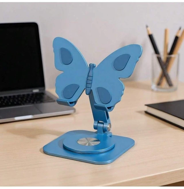 Alt view image 6 of 7 - Bks 360 Rotating Foldable Phone Stand Aluminum Alloy Desktop Holder for Desk Video Watching