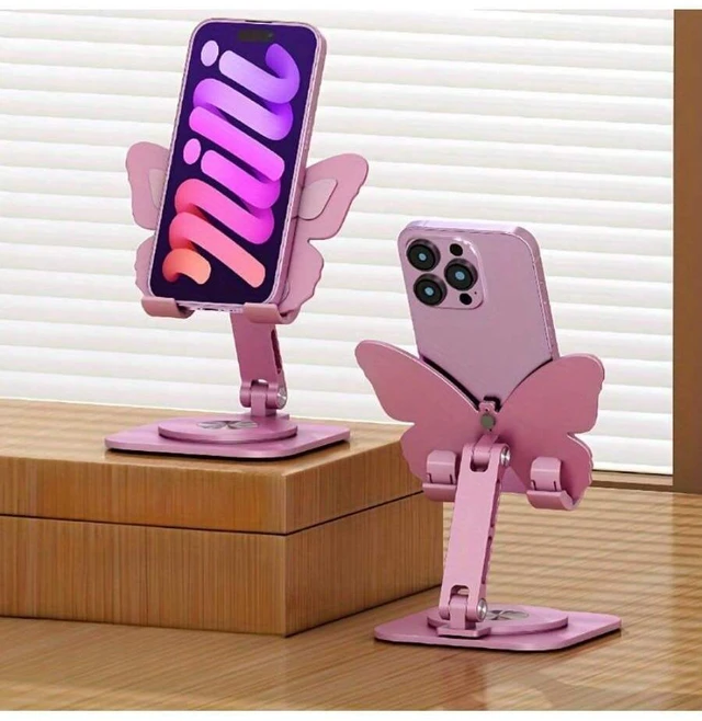 Main image of Bks 360 Rotating Foldable Phone Stand Aluminum Alloy Desktop Holder for Desk Video Watching